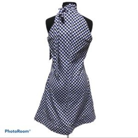 Tish Cox "Courtney" Blue Black White Dress small - Picture 2 of 3